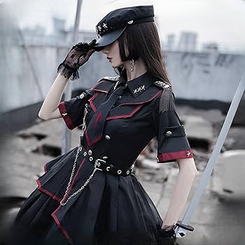 ワンピース 軍服 長袖制服 マント 4点セット ゴシック風 森ガール 貴族風 image_1747637408445.jpg